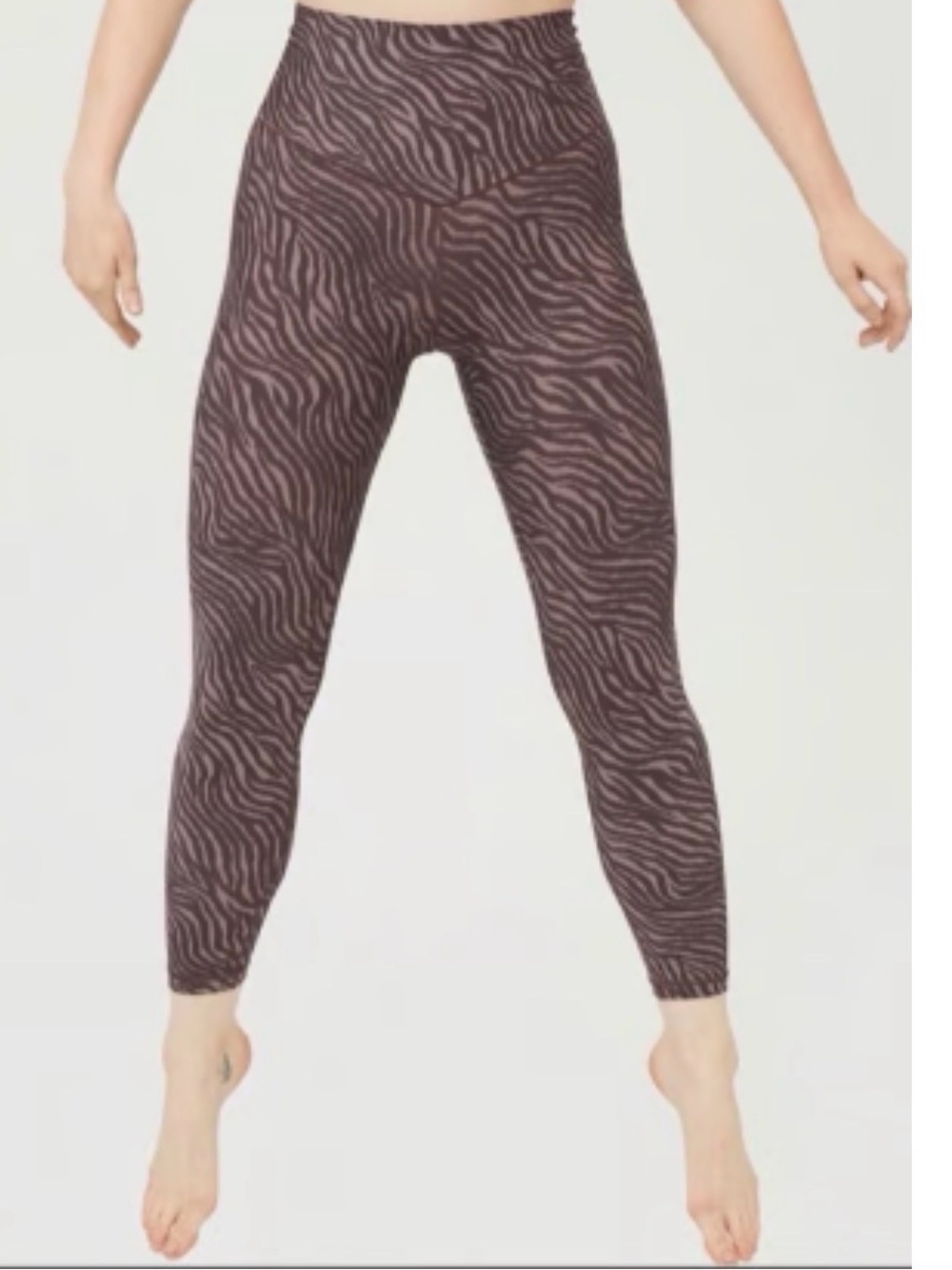 Aerie Zebra Print High-Waist Leggings in Brown